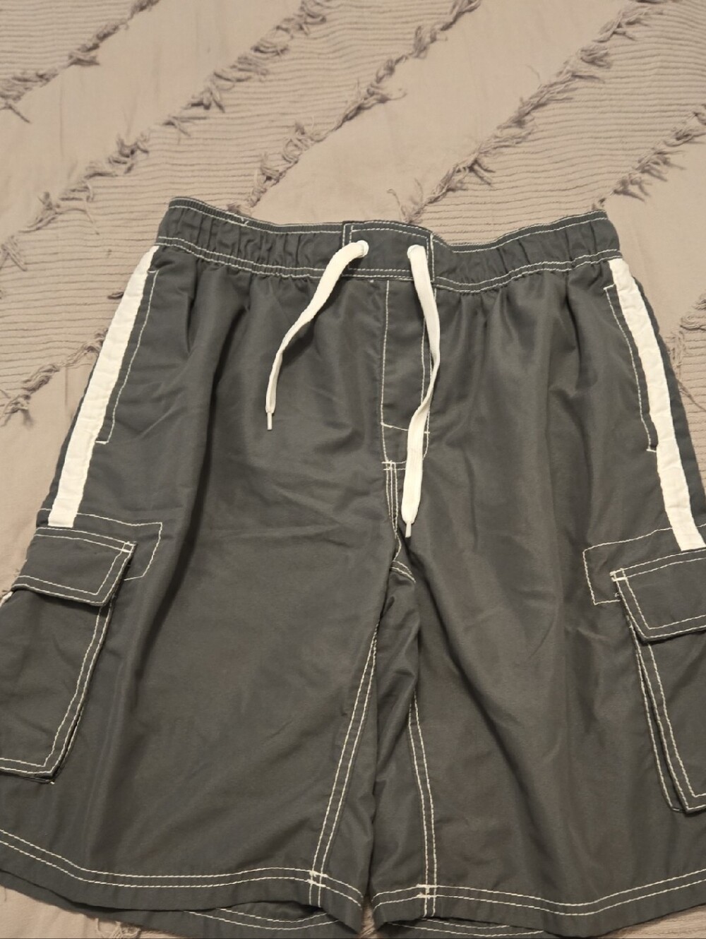 Kanu Surf Gray Swim Shorts with White Mesh Lining